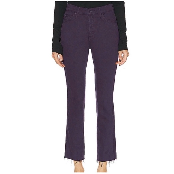 Mother High Waist Rascal Ankle Fray in Blackberry Cordial Purple Denim - Picture 1 of 9